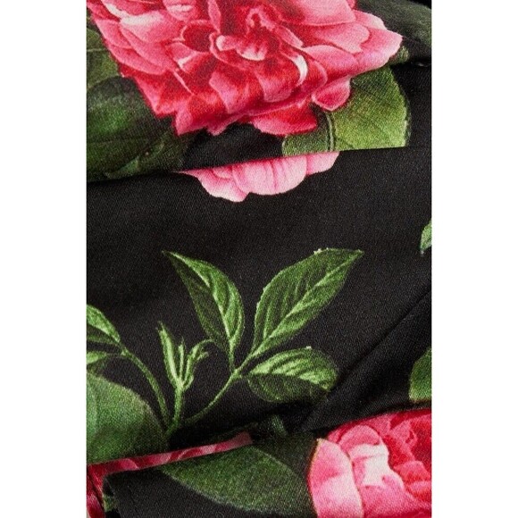 Alice + Olivia Ginny Godet Mini Dress Square Neck Ruffle Sleeves Floral Romantic - Picture 7 of 14